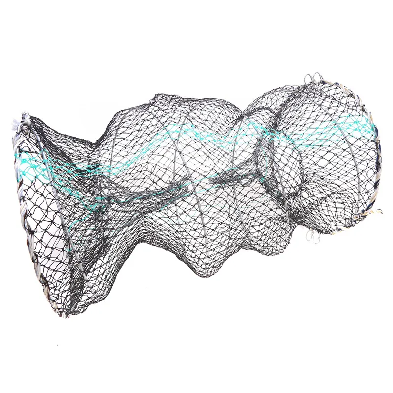 Crab Crayfish Lobster Catcher Pot Trap Fishing Net Eel Live Bait Woven Loop Rope With Circular Color Foldable Fishing Nets 5