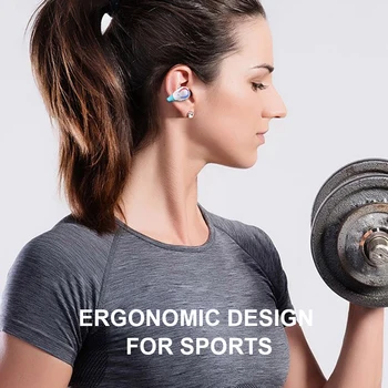 GREATWALL Wireless Bluetooth Earphones Earhook HIFI Headphones Stereo Sound Sports Headset HD Call Earbuds LED Digital Display 6