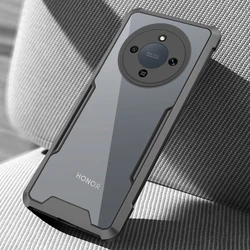 Enhanced Shockproof Transparent Acrylic Case for Honor X9d 5G - Durable PC+TPU Back Shell (Black)