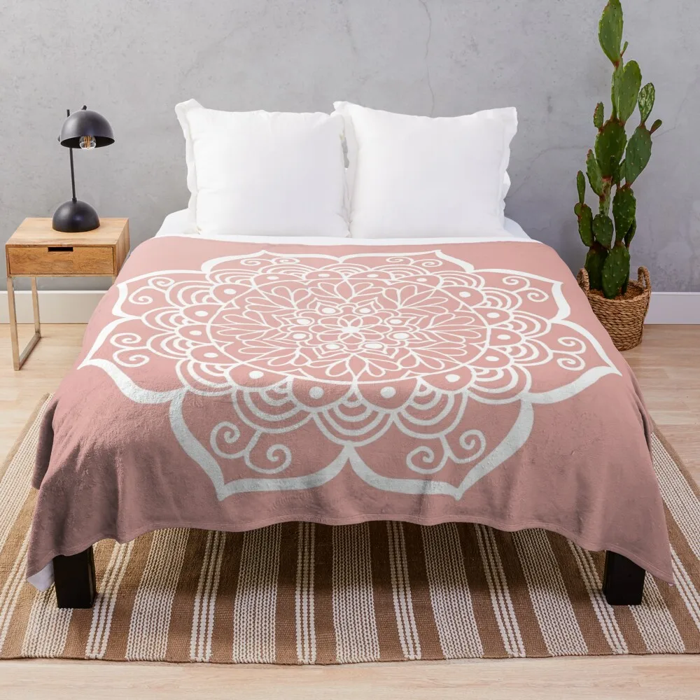

Pink Flower Mandala Throw Blanket Fashion Sofa Blankets