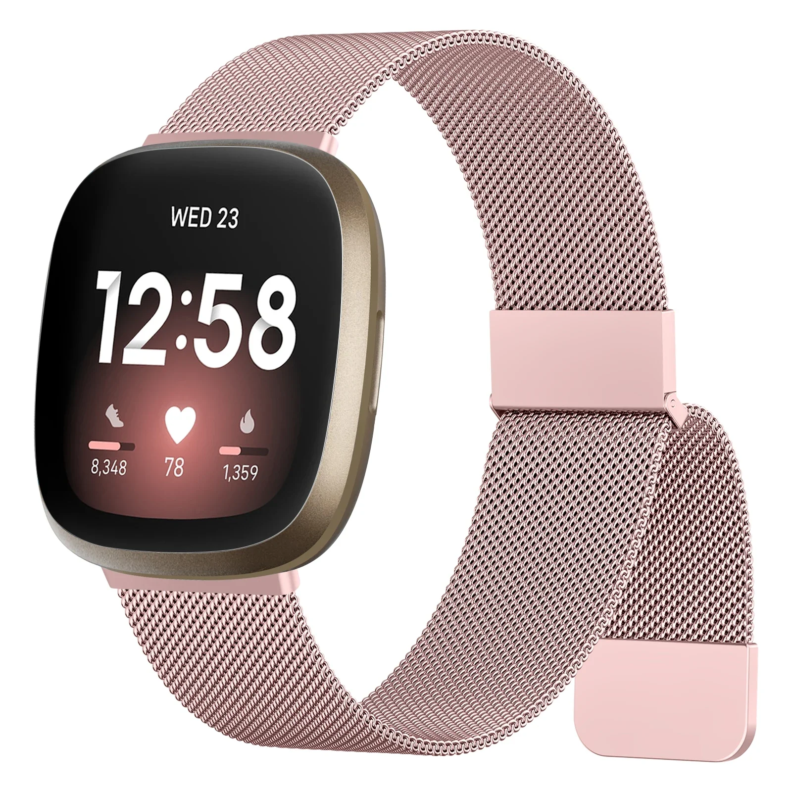 Dumgeo Compatibile con Fitbit Versa 2 Cinturino, Cinturino in Acciaio Inossidabile in Metallo per Fitbit Versa/Fitbit Versa Lite