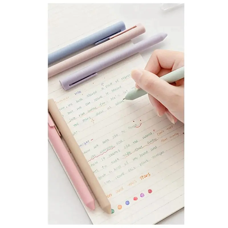 A46M 컬러 젤 펜 파스텔 잉크 색상 빠른 건조 잉크 펜 중성 펜 파인 팁 0.5Mm 사무용품 쓰기 저널
