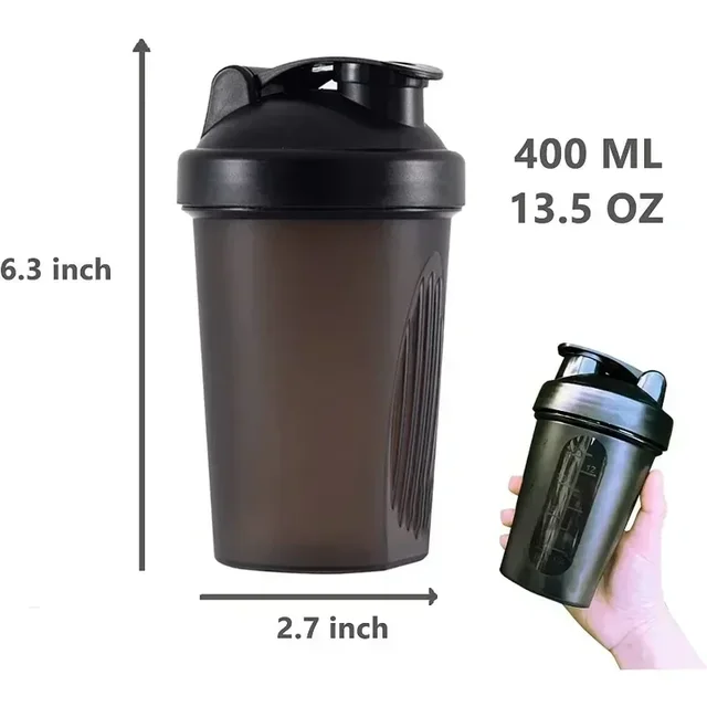 400ml Portable Plastic Drink Cup Shaker Bottles Sport Water Cups Whey Protein Powder Mixer Bottle Fitness Gym Shaker Outdoor 6
