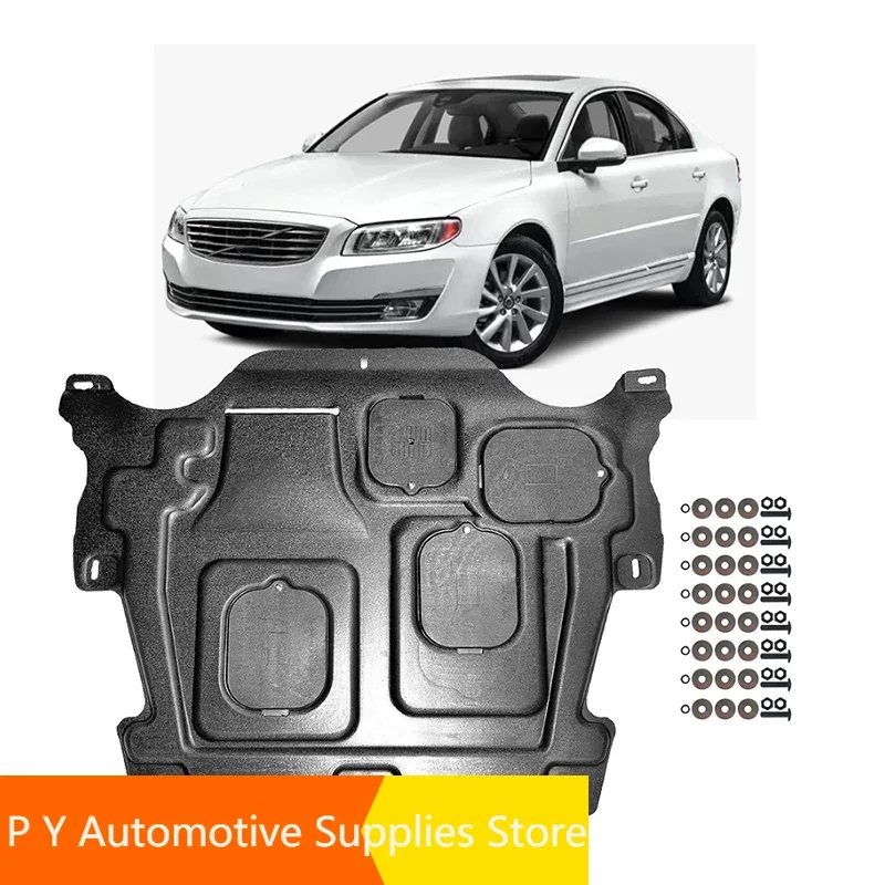 

For Volvo S80 2012-2016 Under Engine Guard Board Splash Shield Mud Fender Plate Cover Black Car Mudflap Mudapron Mudguard Lid