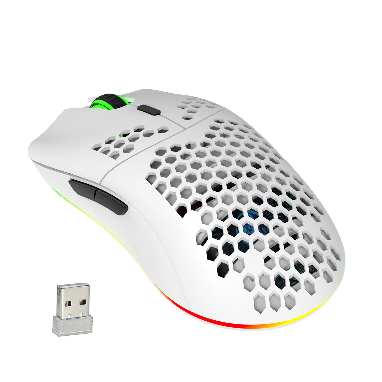 Gaming Mouse Wireless Mouse Wireless Gaming Mouse Ergonomic Mouse HXSJ T66 RGB 2.4G Wireless Gaming Mouse RGB Lighting Charging Mouse with Adjustable DPI Ergonomic Design for Desktop Laptop
