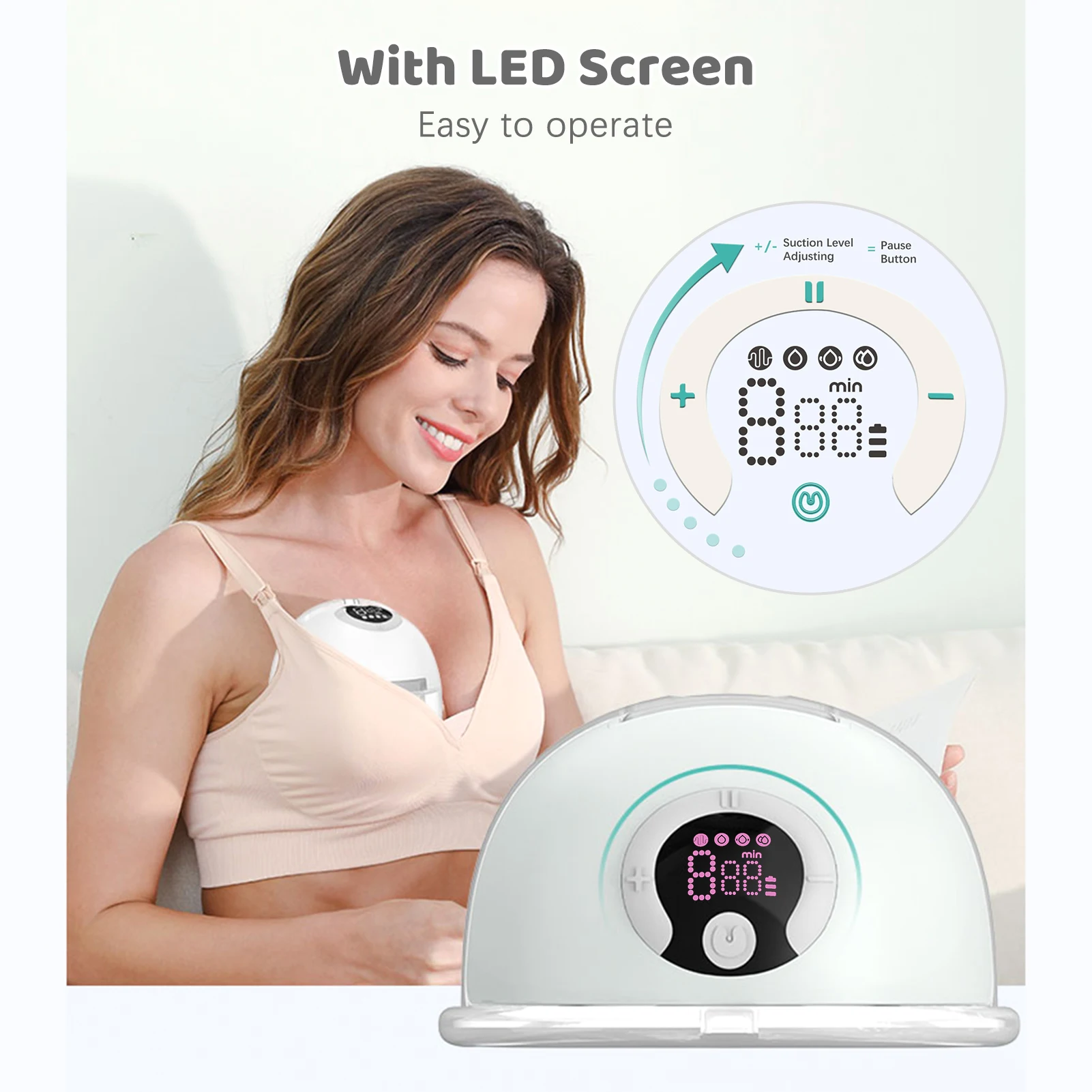 S32 Wearable Breast Pump for Breastfeeding Electric Hands Free Low Noise with Memory Pause Functions 24mm Flange breast pump
