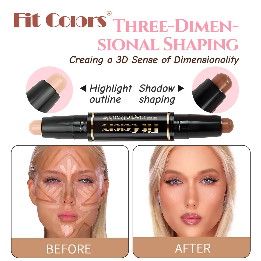Fit Colors Dual-Head Highlight Concealer Stick Multi-Purpose Contouring pen for three-dimensional brightening and contouring 2