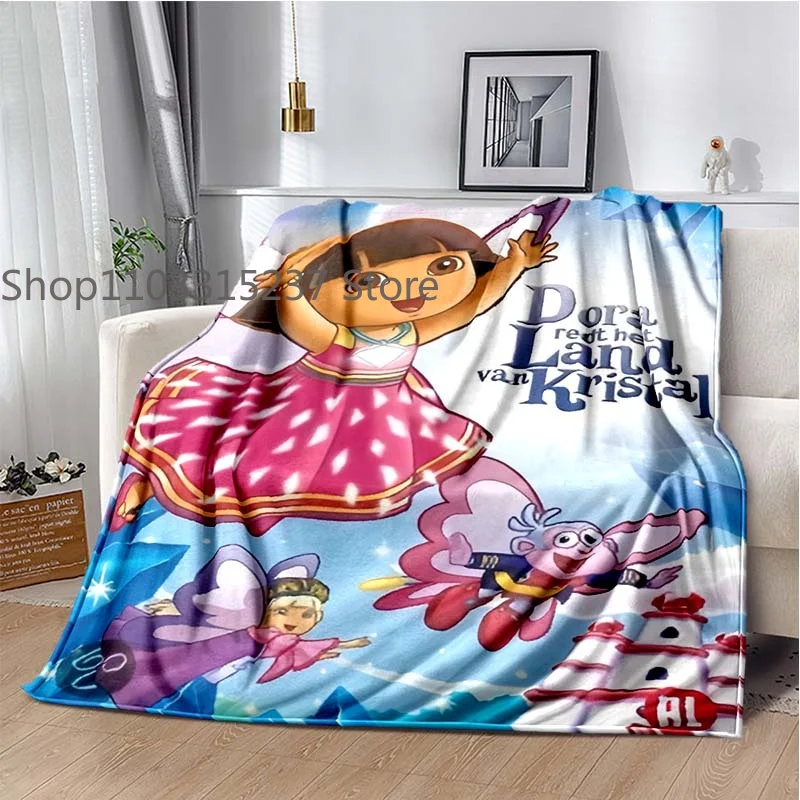 Фото D-Dora the Explorer логотип мультфильм печать одеяло Decke кровать офис автомобиль коленный плед одеяла, музыкальный подарок №2