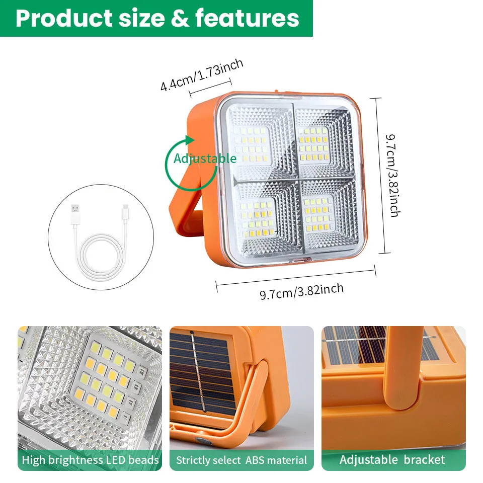 Solar Portable Lantern Lamps Outdoor Solar LED Camping Light USB Tent Light Emergency Flashlight Rechargeable Solar Lamp
