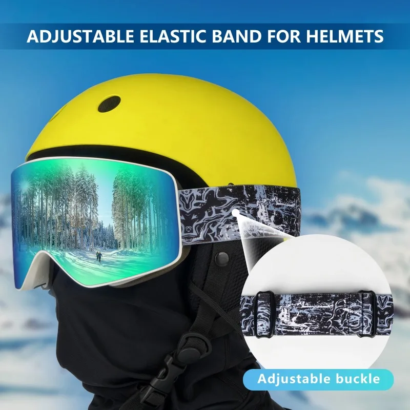 OBAOLAY Ski Glasses Magnetic Skiing Goggles with Replaceable Lens Snowboard Goggles for Snow Sport Glasses 6