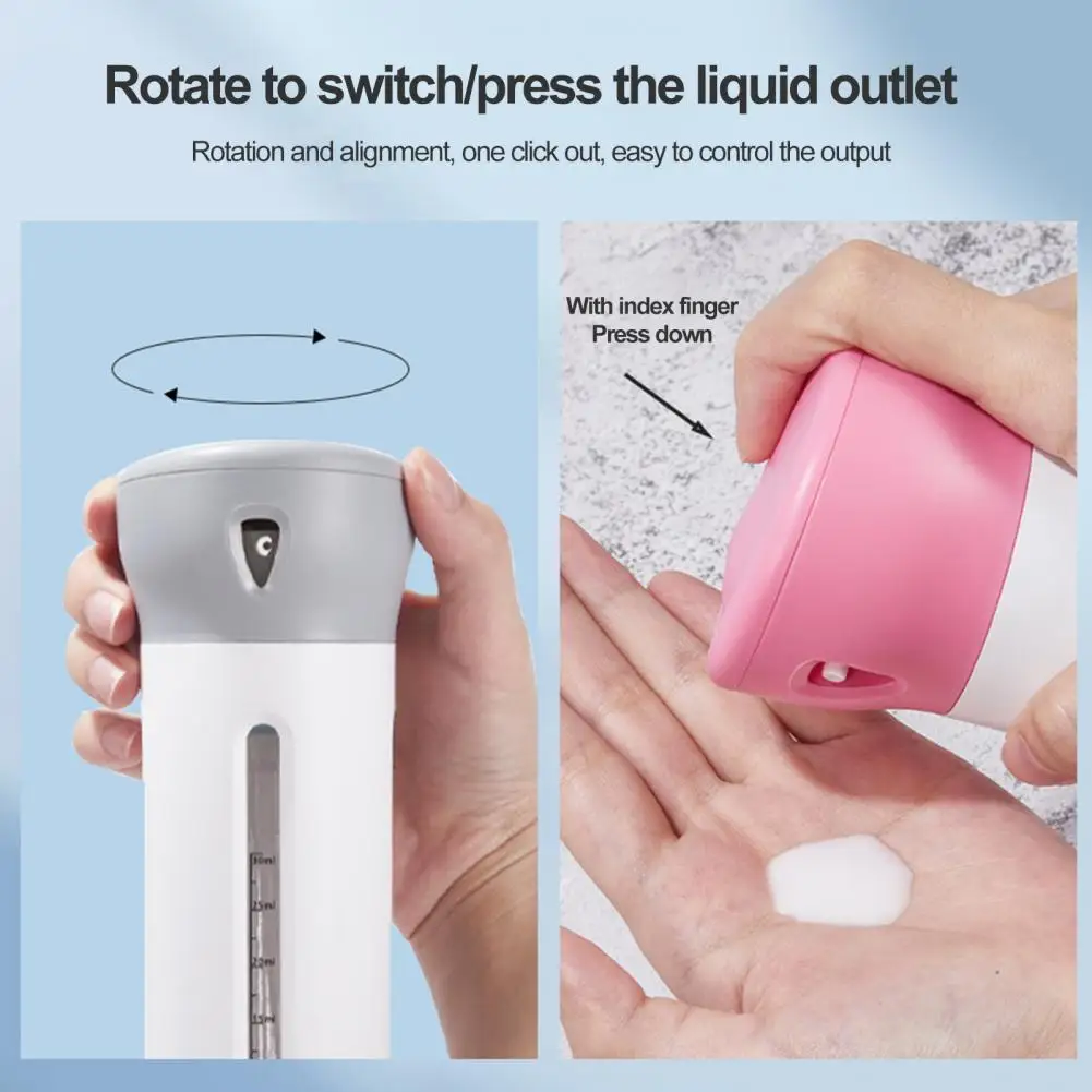Body Wash Container Versatile 30ml Dispensing Bottle 4-in-1 Empty Sub-bottle with Transparent Window Capacity Scale for Shampoo