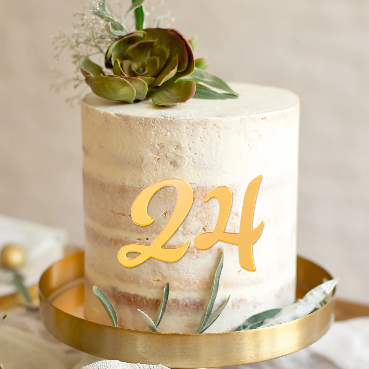 Golden Number 0-9 Mirror Acrylic Cake Toppers Birthday Number Cake Decoration for Kids Adult Wedding Anniversary Party Supplies