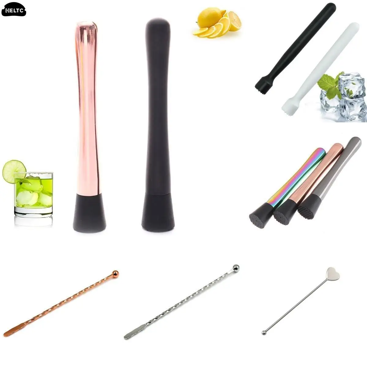 DIY Cocktail Muddler Natural Muddler Bar Mixer Barware Mojito Drink Fruit Crushed Ice Wine Glass Mixer Bar Tool