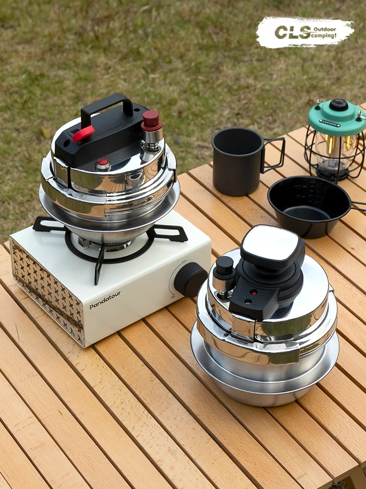 압력밥솥 붙지 않는 전기 밥솥, 싱글 더블 멀티 쿠커, 싱글 더블 레이어, 다기능 요리 기계, 가정용, 2L, 220V 11 휴대용 미니 압력 쿠커, 캠핑 가정용 인덕션 밥솥, 1-2 인용, 야외 피크닉, 1.2L, 1.6L