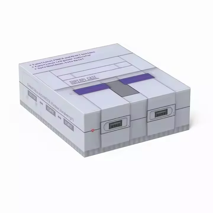 PENPOS SUPERPI CASE U SNES Case With Functional Power And Reset Button For Rasp 3 B/B+