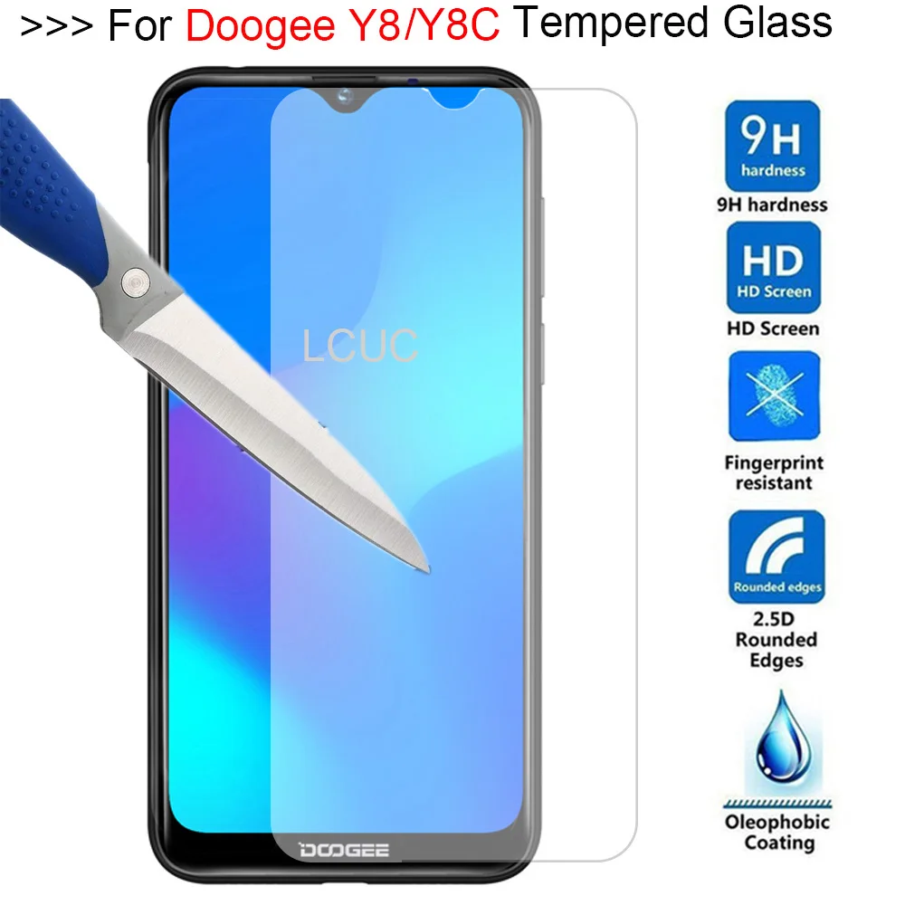 

9H 2.5D Ultra-thin Tempered Glass For Doogee y8 Y8C HD Screen Protector For Doogee y8 Y8C 6.1 Inch Scratch Proof Protective Film