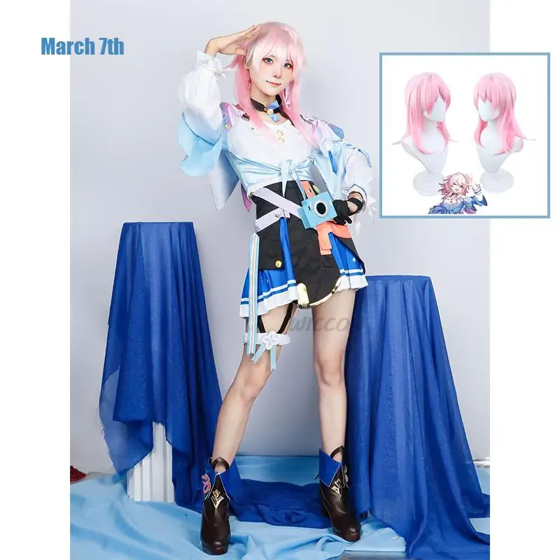 

March 7th Cosplay Costume Honkai Star Rail Carnival Uniform Wig Anime Halloween Costumes Game