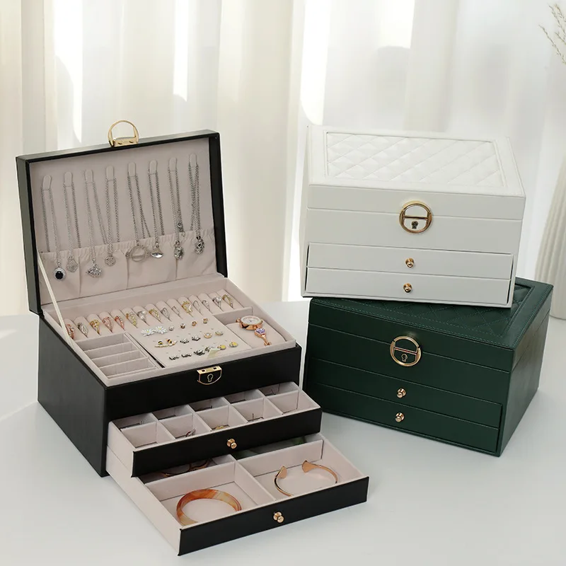 USA Large Jewelry Box Organizer Jewelry Organizer Ring Jewelry Box Case  Storage