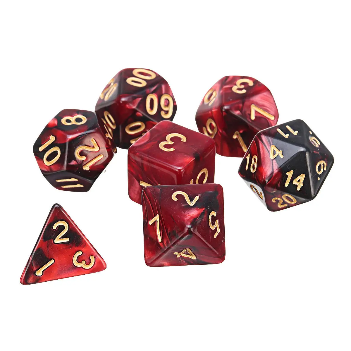 Polyhedral Dice Double-colors Red Black DND RPG TRPG Games Dice Set 7pcs/lot for Table Games Entertainment Party game dice dice set