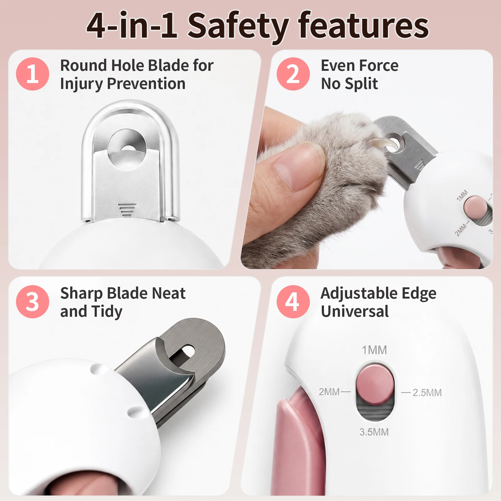 Pet Clippers Set Cat Dog Nail Trimmer Scissors Grooming Grinder Tool Safety Stop Bleeding Anti Bleed Claw Cutter Kit_voghion.com