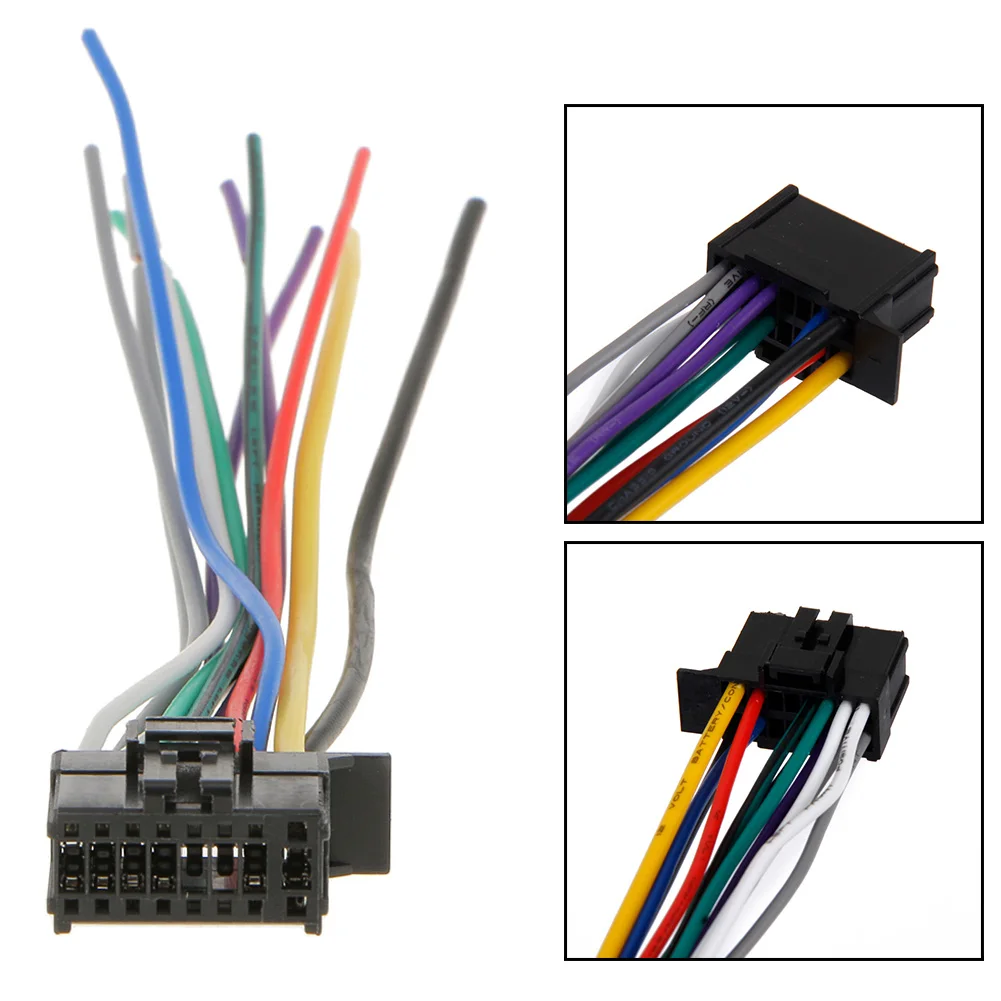 

16 Pin Radio Stereo Wire Harness Audio Connector Line Replacement For Pioneer 2350 Car Stereo 6.3 Inch Meet EIA Color Code