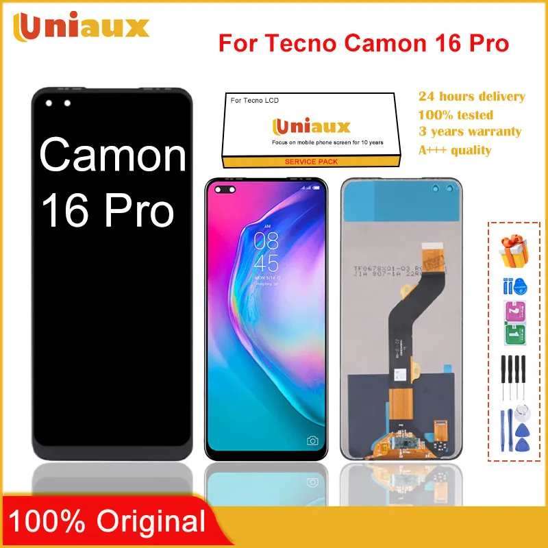 

6.8" Original For Tecno Camon 16 Pro CE8 LCD Display Touch Screen Digitizer Assembly New for 16Pro LCD Repair Replacement Parts