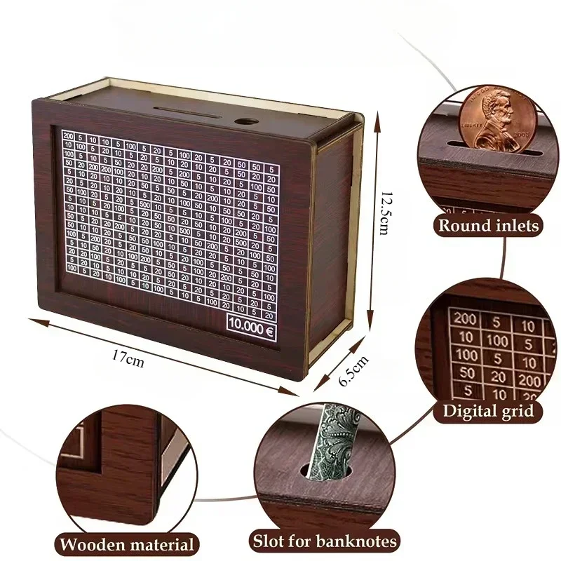 Spardose aus Holz für 1000/2000/3000/5000/10000 Euro_voghion.com