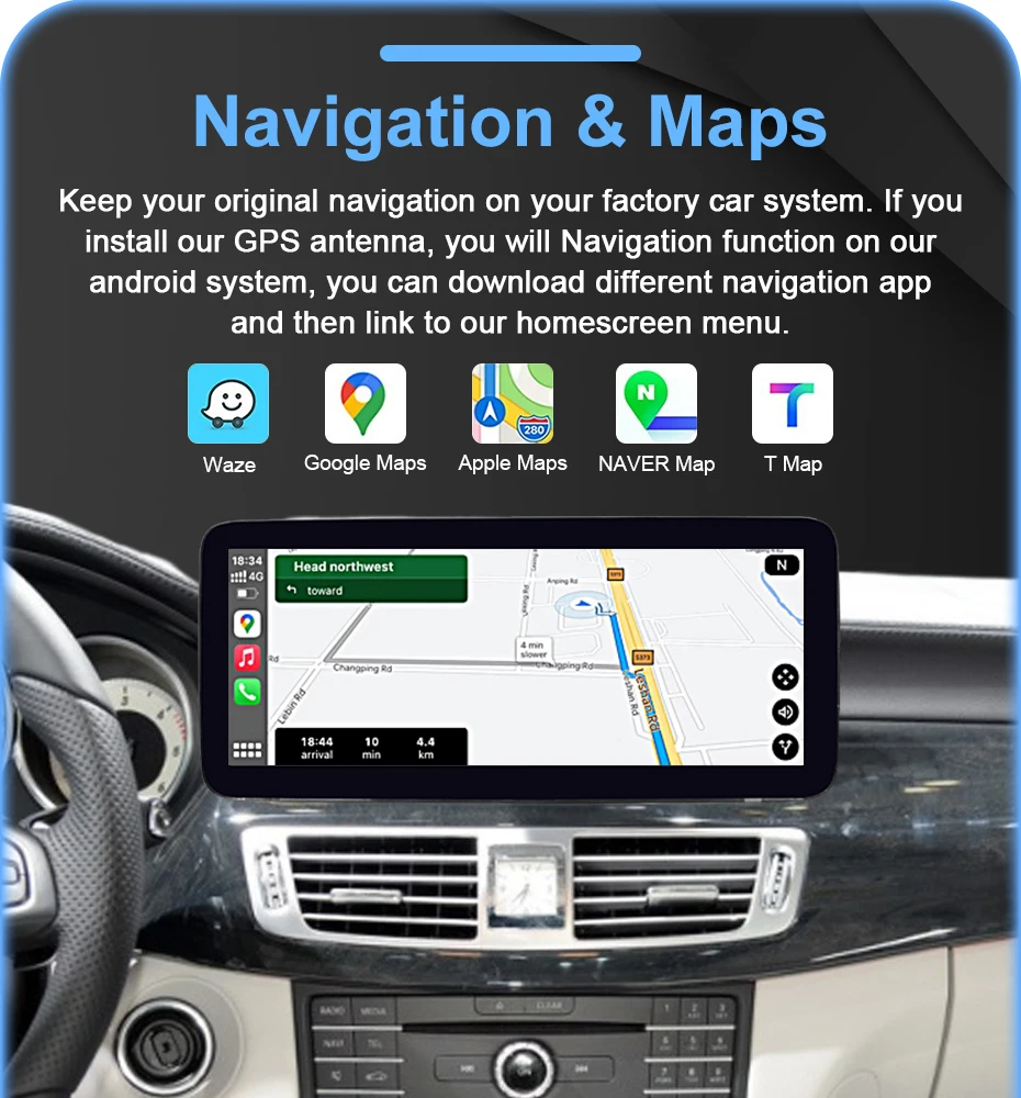 1920*720P Linux Bildschirm Carplay Android Auto Auto Radio Für Mercedes-Benz CLS-Klasse W218 2010-2017 Bluetooth Multimedia Player 4G – Detail 12