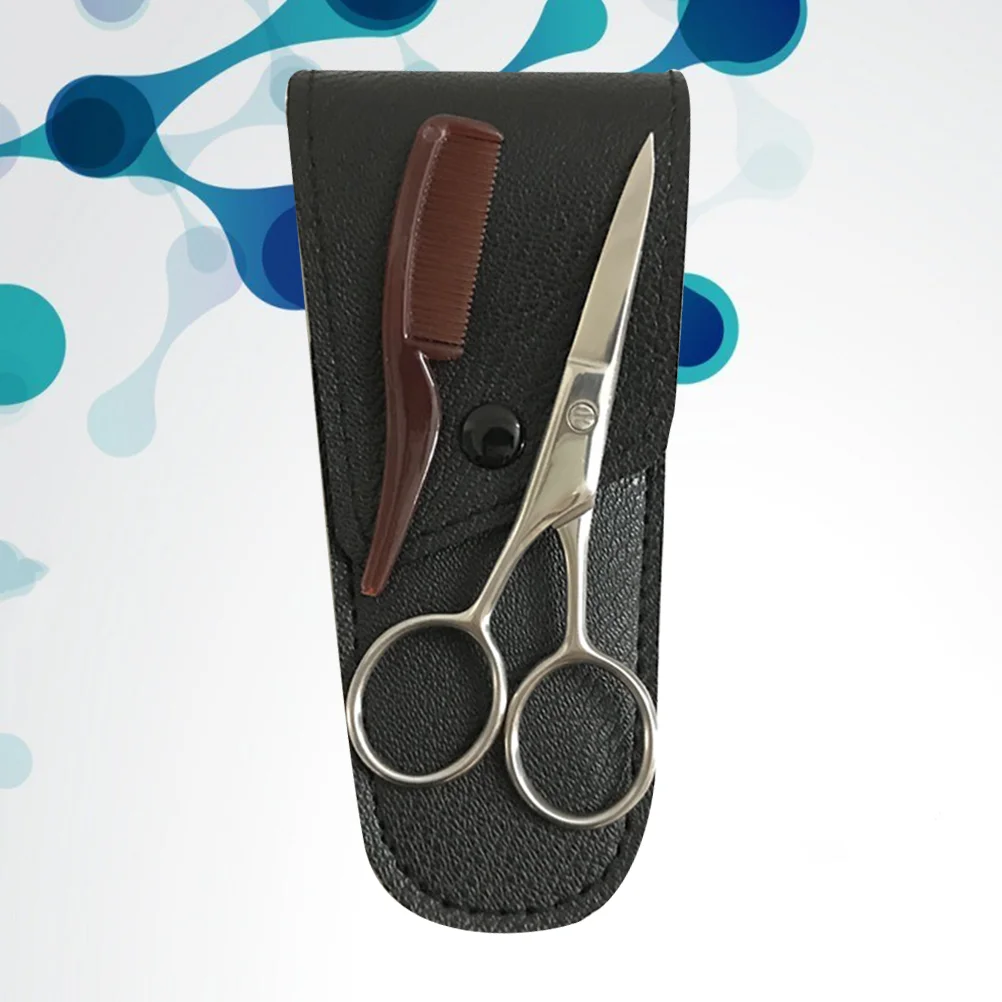 

Beard Mustache Hair Shears Trimming Set Mustache Grooming Beard Comb Trim Scissor Barber Salon Tool for Bangs Haircuts