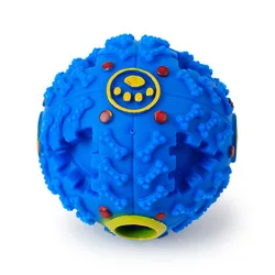 Multicolor Interactive Squeaky Pet Puzzle Ball Toy - L 12cm (Blue)