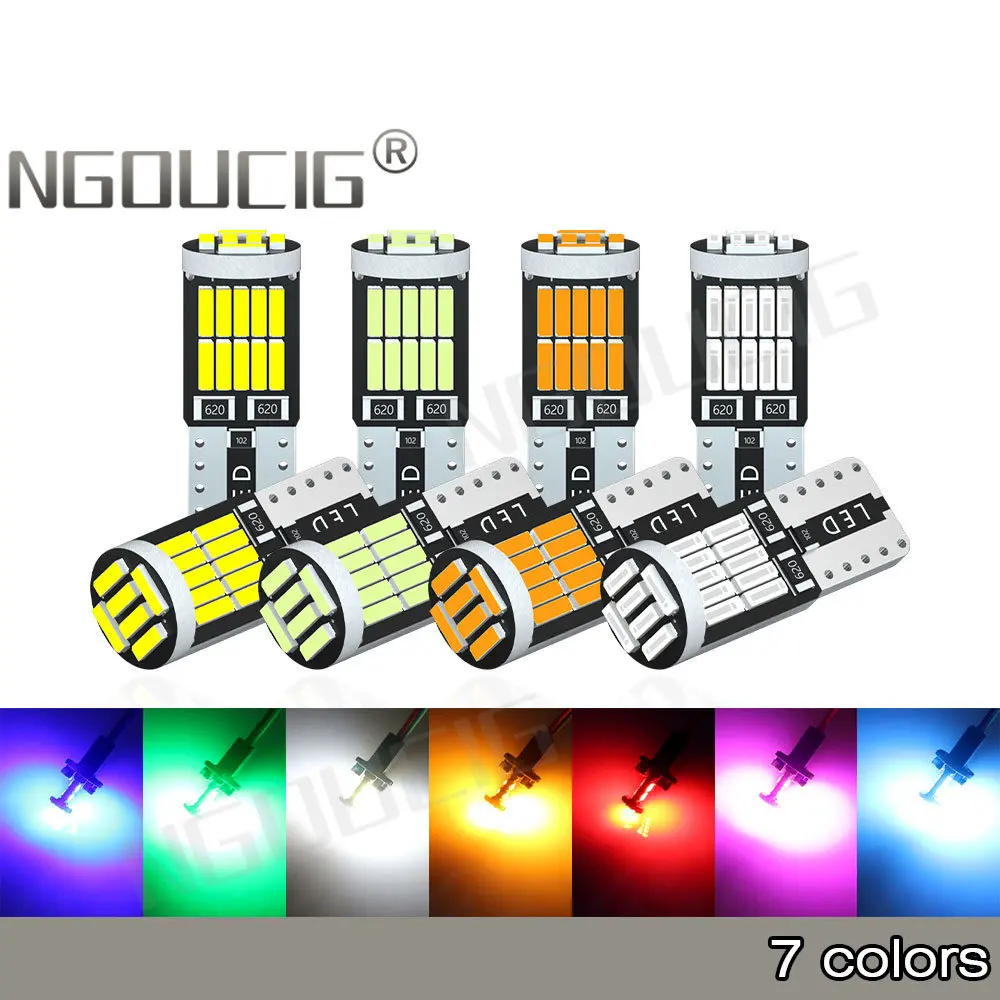 NGOUCIG 1x 26SMD Led T10 WY5W 194 Bulb W5W License Plate Read Interior Trunk Dome Signal Lamp Parking Super Bright Car Light 12V