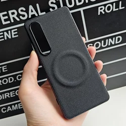 Slim Protective Cover with Red Circle Lens and Magnetic Ring - Enhanced for Sony Xperia 1 VII (Black)