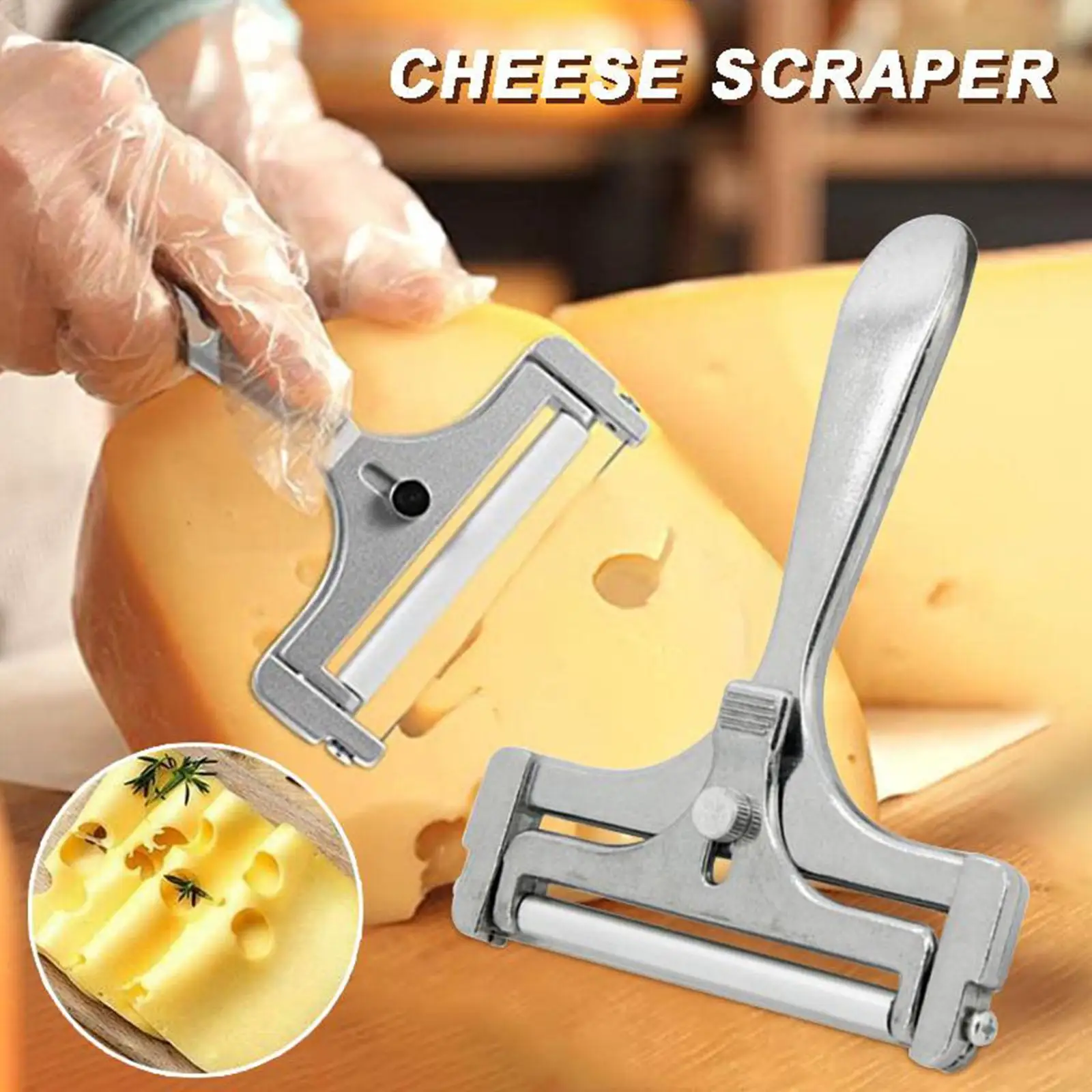 Premium Steel Cheese Slicer With Wire Adjustable Thickness Cheese Butter Cutter For Effortless Cutting Everyday