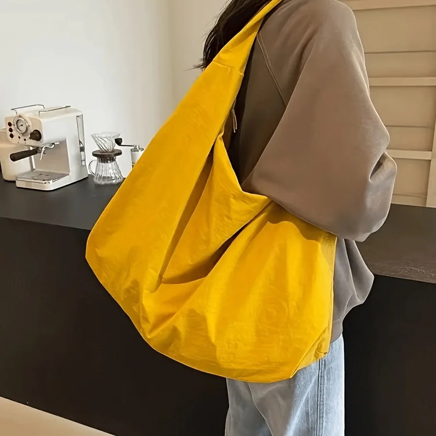 Casual Nylon Tote Bag for Women Handbag Shoulder Bag with Zipper Closure, Durable Easy Clean for Commuting, Work, Travel, Works