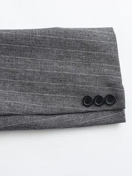 Willshela Women Fashion With Pockets Striped Single Breasted Blazer Vintage Notched Neck Long Sleeves Female Chic Lady Outfits 6