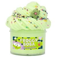 Frog Butter Slime Set - Fluffy Scented Slime for Kids, Ideal Party Favor and Christmas Gift, Putty Complete with Slime Charms, 1