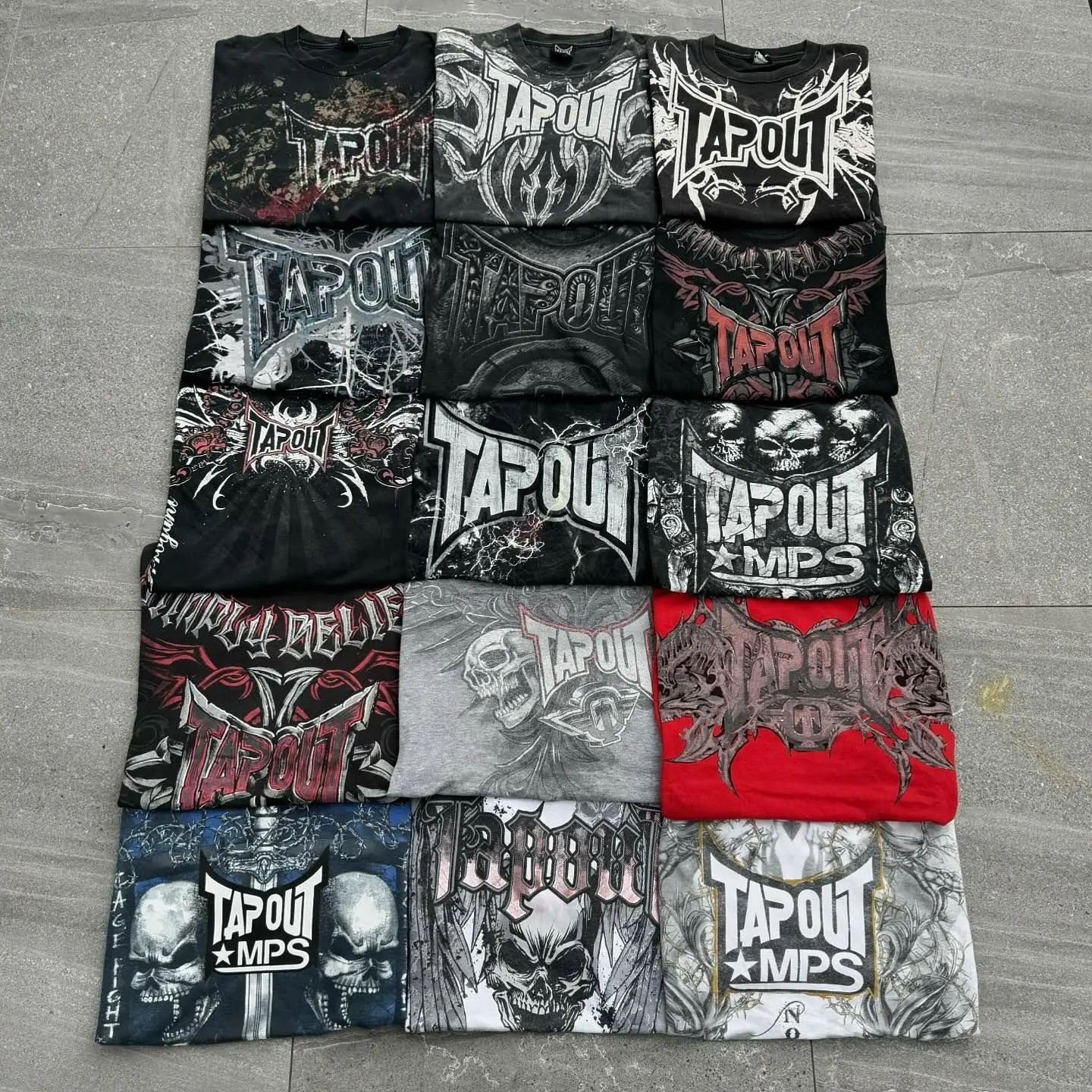 Gothic T-shirt European and American retro style TAPOUT MPS pattern printing 3D printing material T-shirt men's Y2KT-shirt