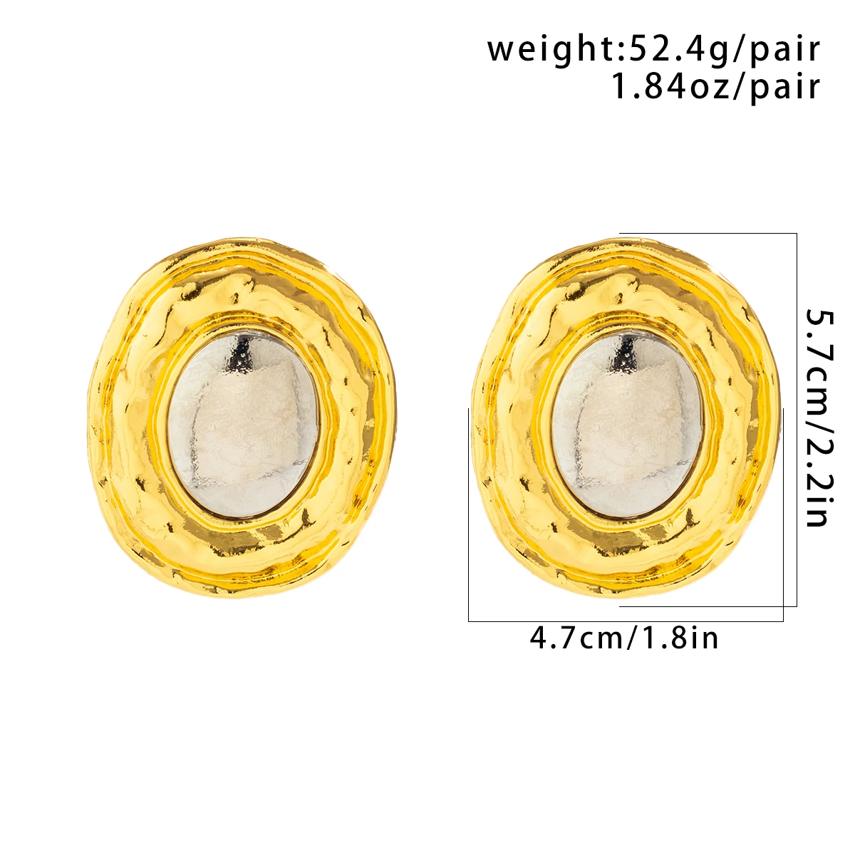 Exaggerated Large Round Circle Stud Earrings for Women