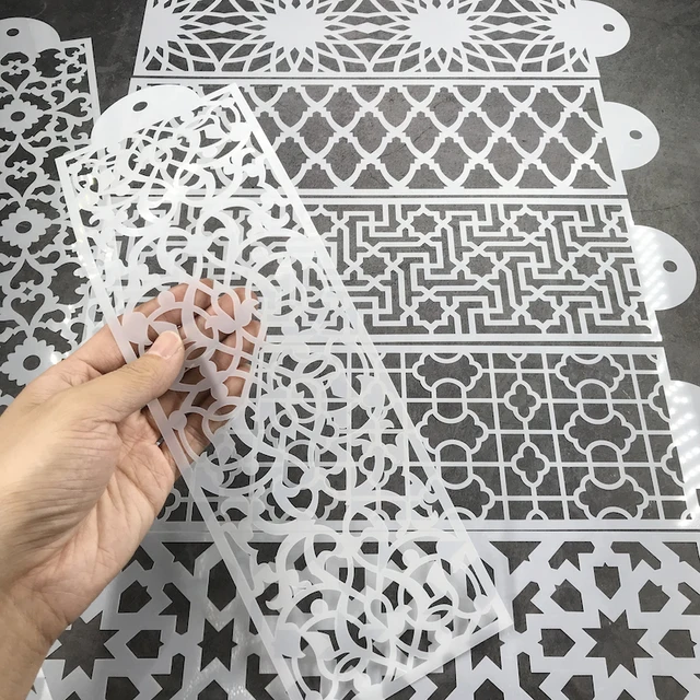 Új 8Db/Set Retro Totem Torta Csipke Sablon Művészeti Dekoráció Pad Sztrájkos Sütőszerszám Vízálló Anyag Újrafelhasználás - Image 4
