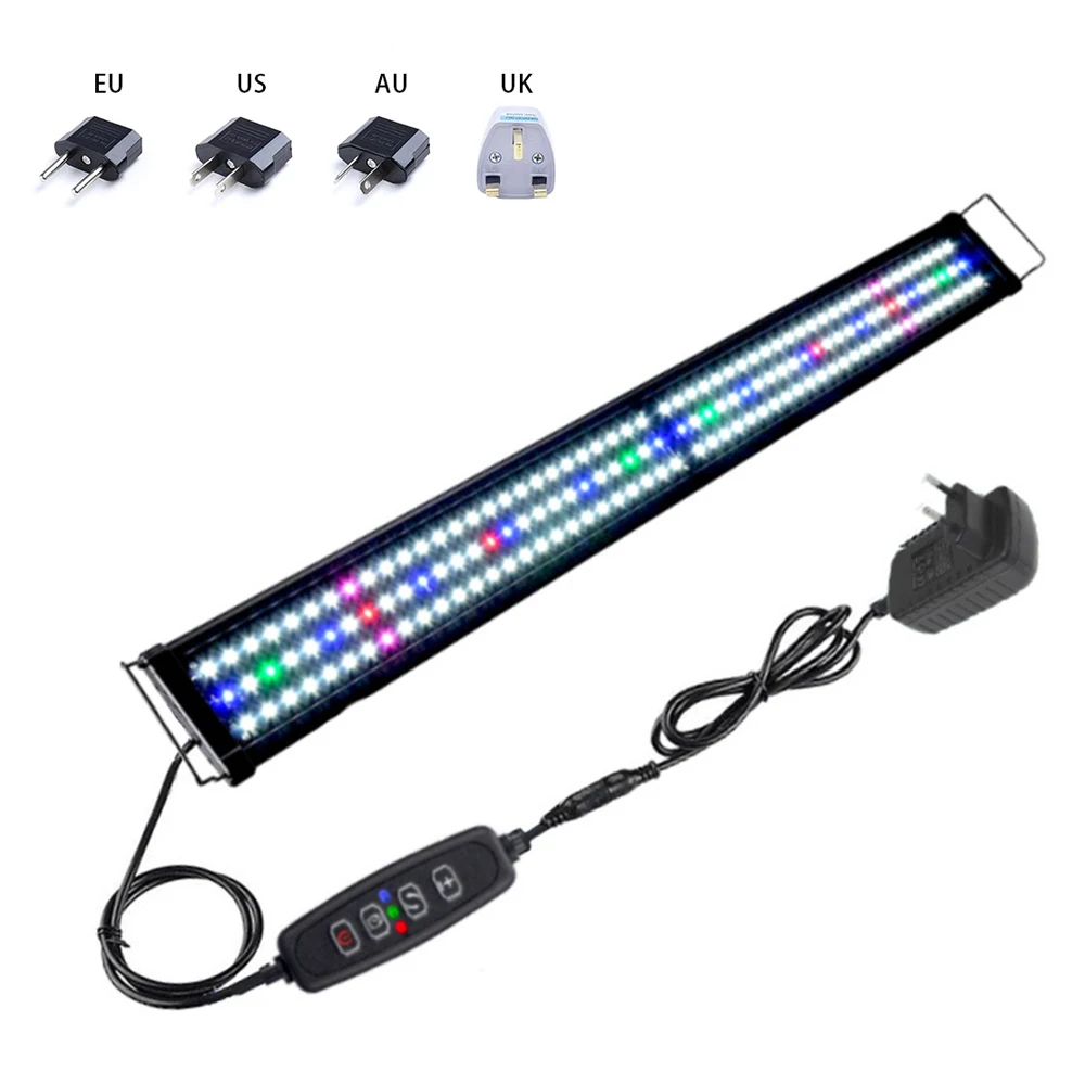 

Full Spectrum LED Aquarium Light, 6W-25W, 30-120cm, Extendable Brackets, WRGB 7 Light Modes, Timing , Fish Tank Plant Light,