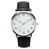 Men Watches Simple Business Analog Alloy Vintage Quartz Watch Arabic Number Strap Minimal Round Dial Classic Black Leather Strap 1