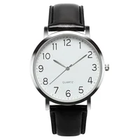 Men Watches Simple Business Analog Alloy Vintage Quartz Watch Arabic Number Strap Minimal Round Dial Classic Black Leather Strap 1