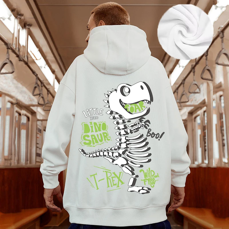 Casual Style Fashion Sweater Hooded Autumn And Winter Literary Trend New Men's Pullover Popular Print And Plush