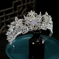 Luxury Silver Color Crystal Crowns Rhinestone Bride tiara Fashion Queen Wedding Crown Headpiece Wedding Hair Jewelry Accessories 3