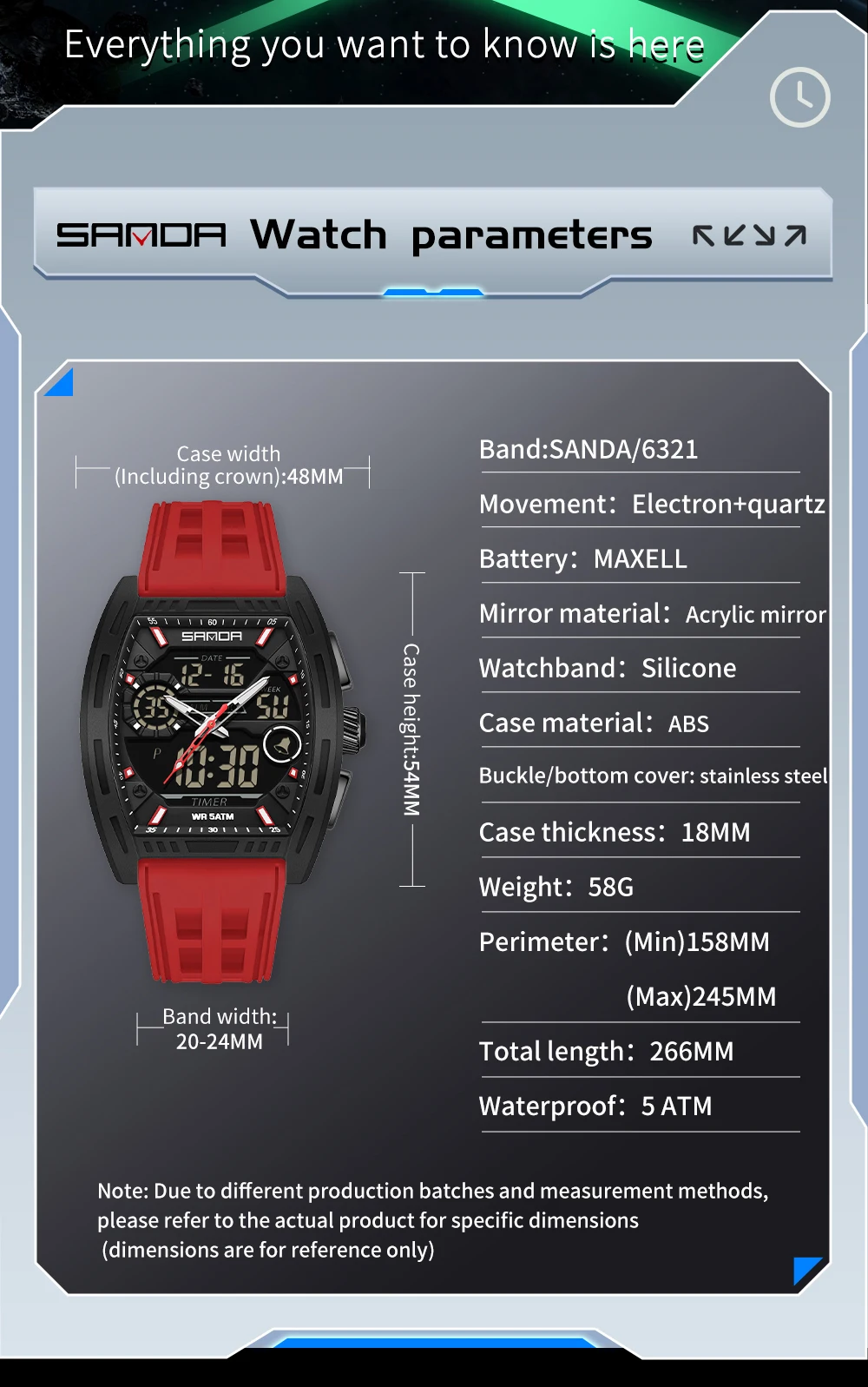 Montre numérique pour homme, double affichage, calendrier, alarme lumineuse, compte à rebours, montre électronique tendance pour homme, Reloj Hombre_voghion.com