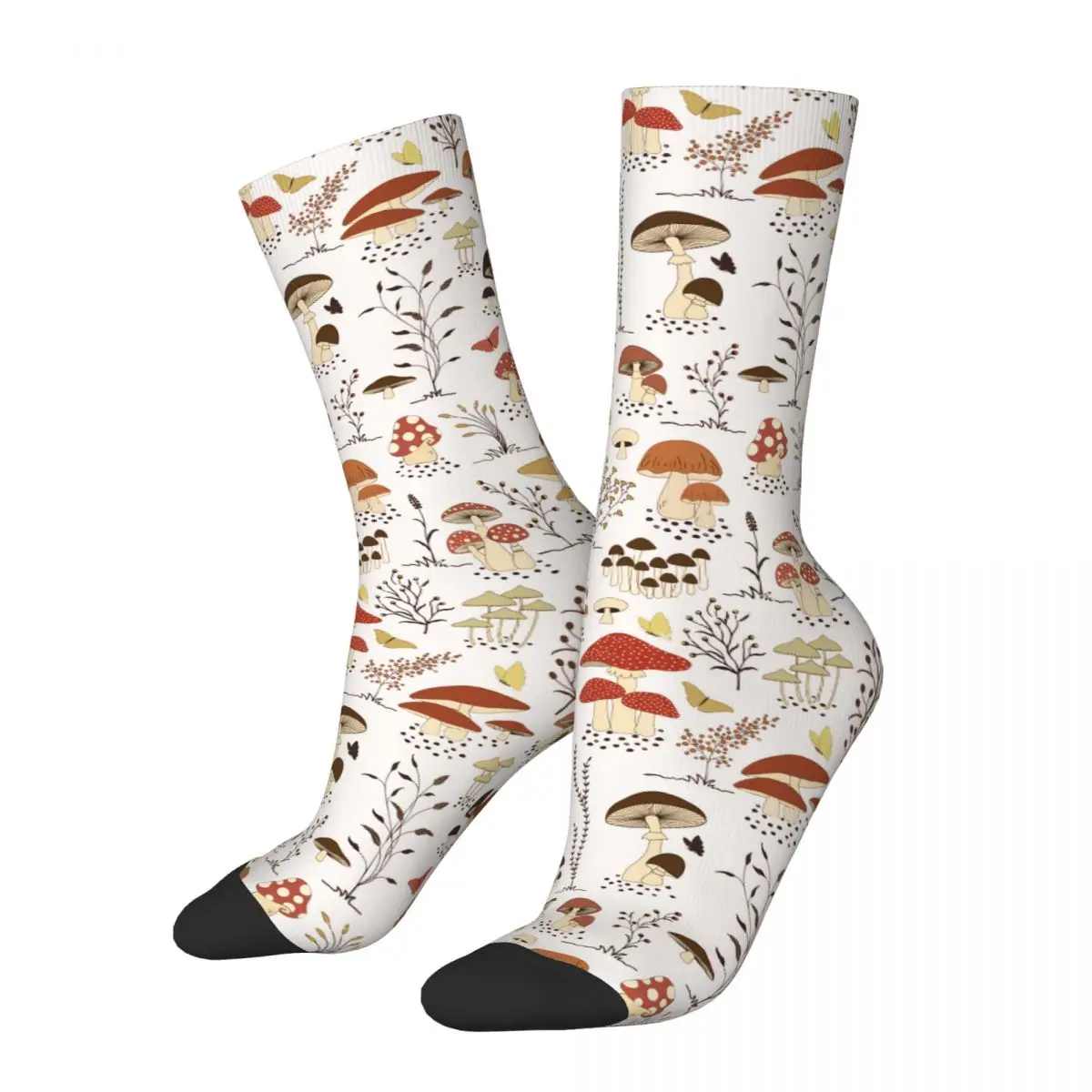 

Funny Happy Sock for Men Cartoon Mushrooms Hip Hop Mushroom Quality Pattern Printed Crew Sock Casual Gift