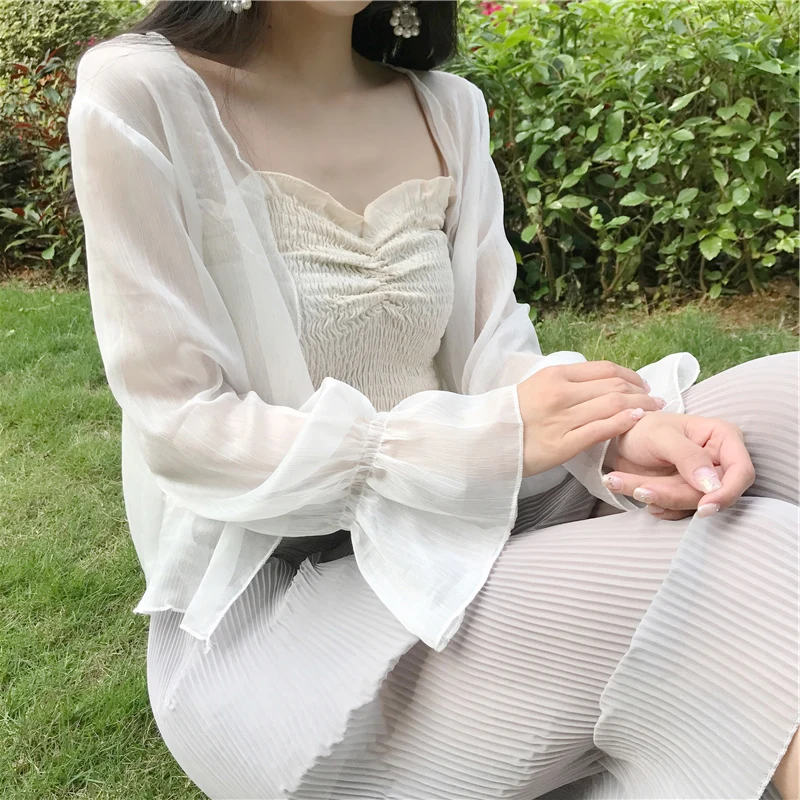 Apricot White Black Women Long Sleeve Open Front Sheer Bolero Chiffon Shrug Cardigan Wrap For Wedding Party Dress Cape Cover Up wedding shawl
