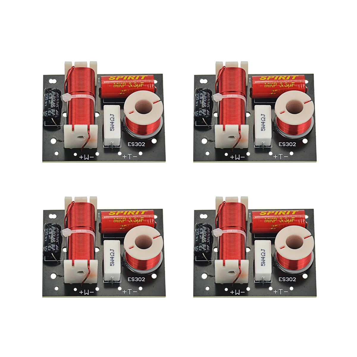 

4X ES302 2 Ways Audio Speaker Crossover Treble+Bass Frequency Divider Crossovers Speaker Filters DIY for Home Theater