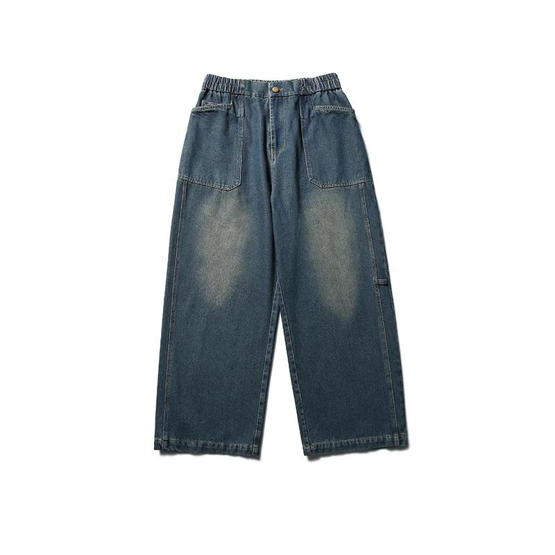 Harajuku Washed Jeans Men Women Hip-hop Distressed Straight