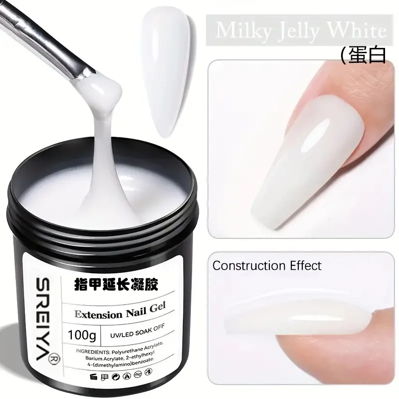 Large Volume Manicure Nail Extension 3-in-1 Builder Gel with Nude Shape Reinforcement for Long-Lasting UV/LED Cured Manicures